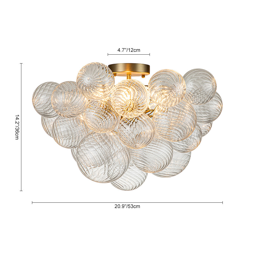 3-LightBrassClusterRibbedGlassBubbleSemiFlushChandelier_15