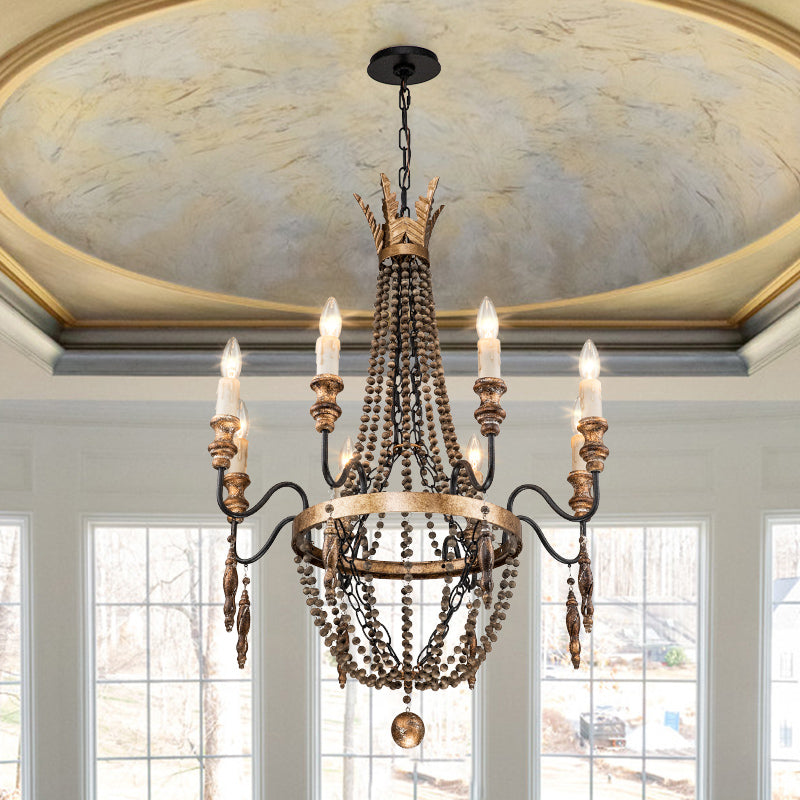 AntiqueWoodBeadedEmpireChandelier_1