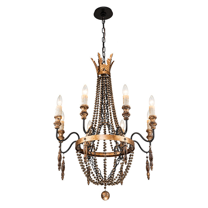 AntiqueWoodBeadedEmpireChandelier_5