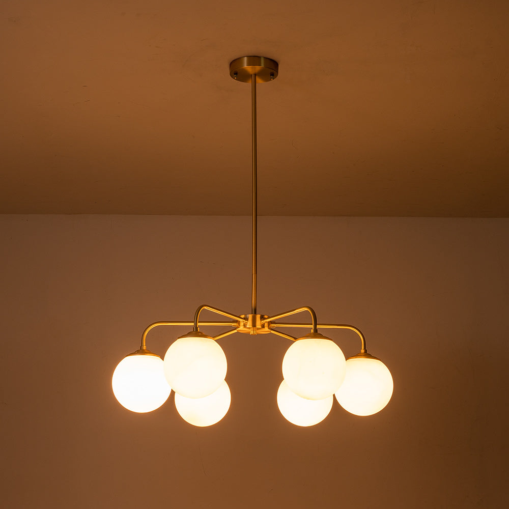Brass6-LightMilkyWhiteGlobeRoundChandelier_10