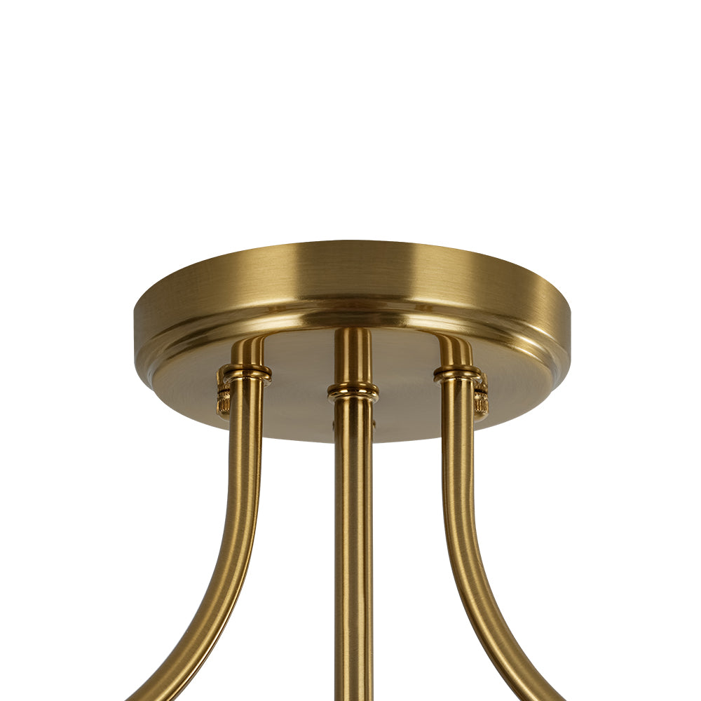 BrassGoldRoundDrumHammeredGlassSemFlushMount_13