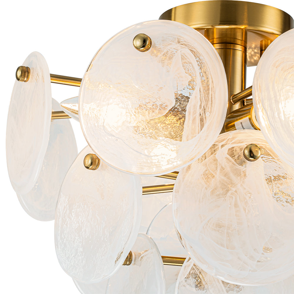BrassTieredOpalSwirlGlassSemiFlushChandelier_11