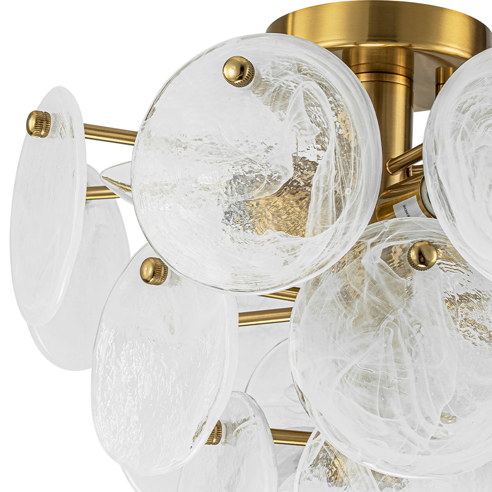 BrassTieredOpalSwirlGlassSemiFlushChandelier_12