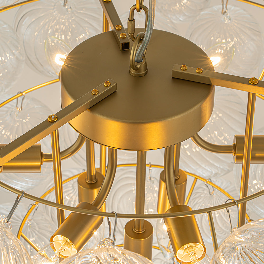 GlamBrassClusterRibbedGlassGlobeBubbleChandelier_8