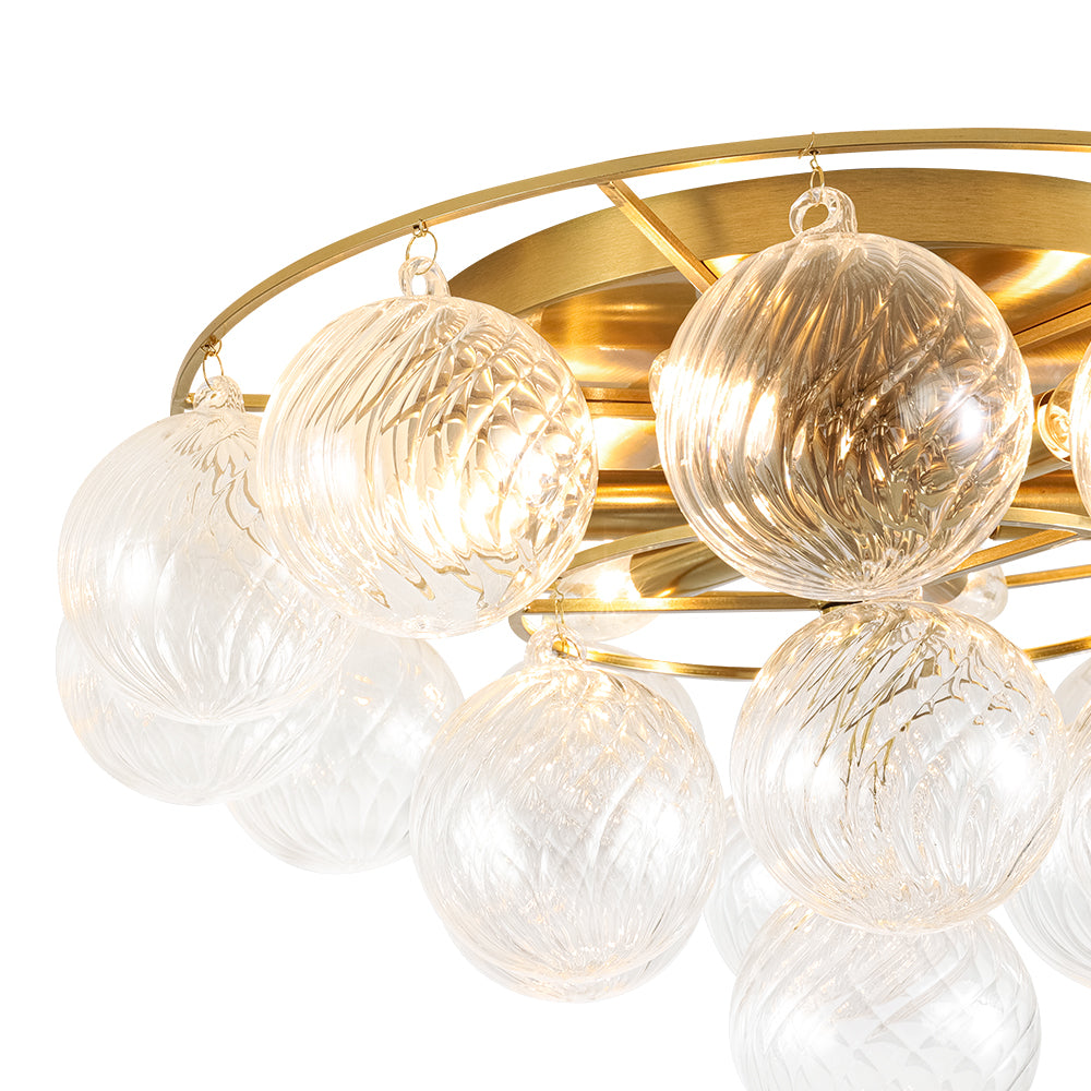 GlamRibbedGlassGlobeBubbleRoundTieredSemiFlushChandelier_10