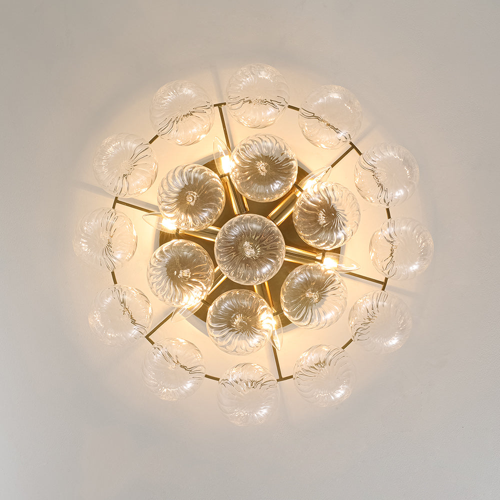 GlamRibbedGlassGlobeBubbleRoundTieredSemiFlushChandelier_13