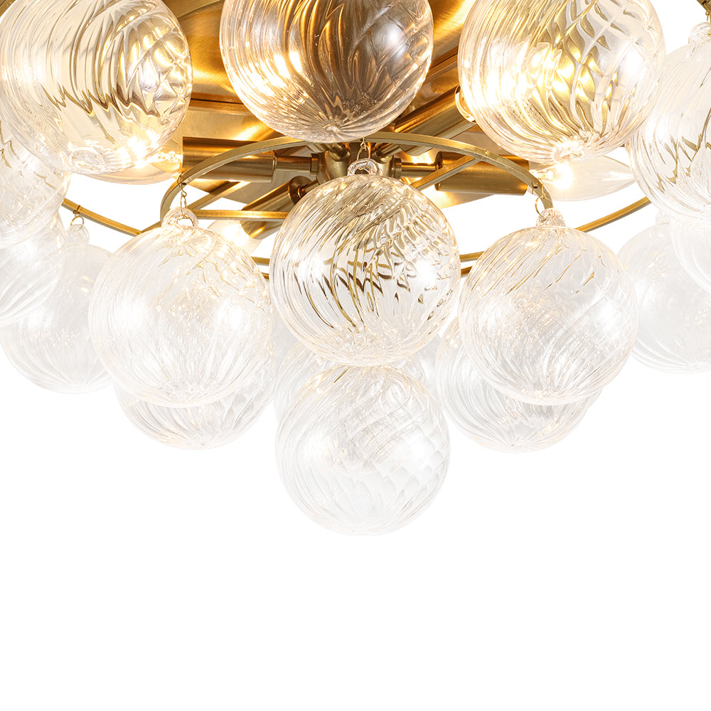 GlamRibbedGlassGlobeBubbleRoundTieredSemiFlushChandelier_8