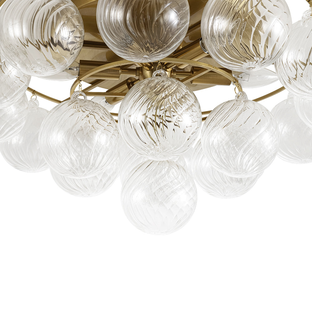 GlamRibbedGlassGlobeBubbleRoundTieredSemiFlushChandelier_9