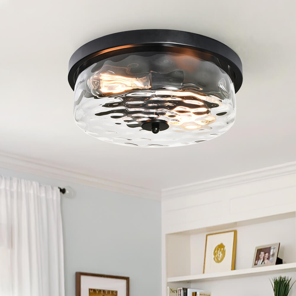 HammeredGlassFlushMountCeilingLight_1