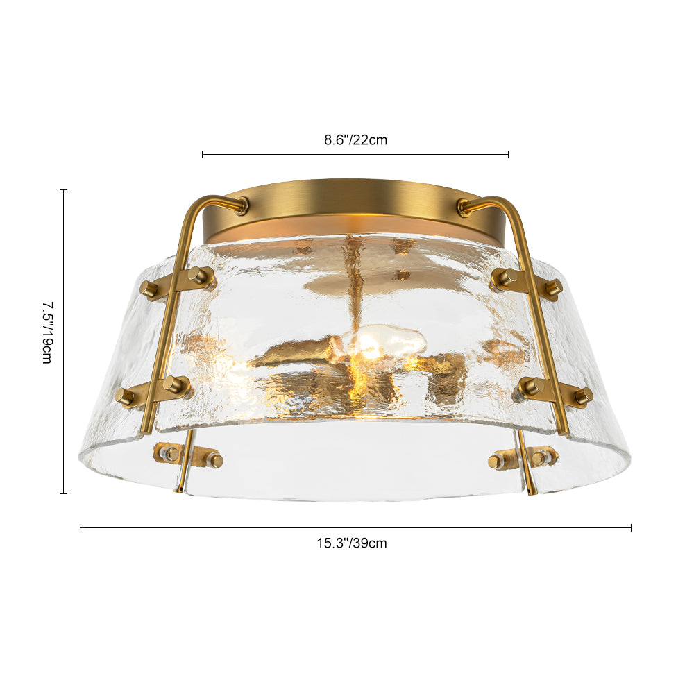 Mid-CenturyClearTexturedGlassDrumFlushMountLight_16