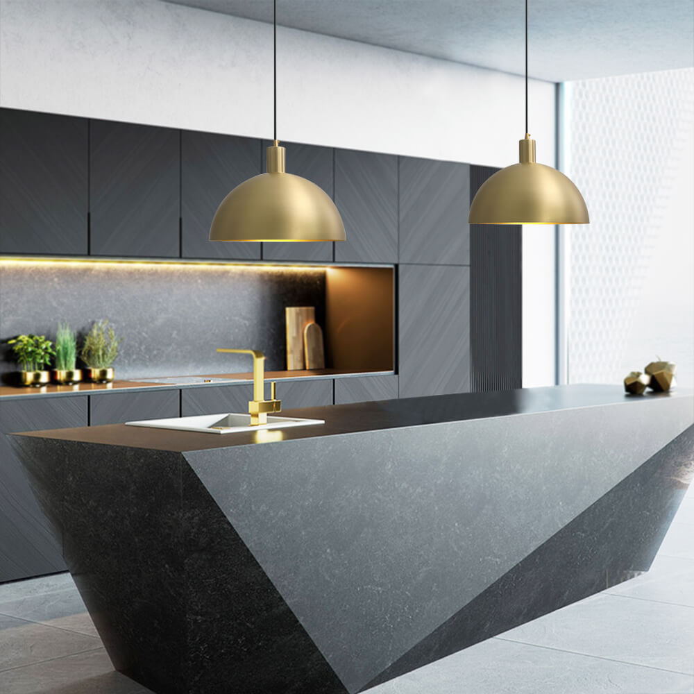 ModernBrassSingleDomePendantLight_1