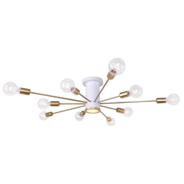 LightFixturesia-Mid-century Flush Mount Sputnik Ceiling Light-Semi Flush Light-White-