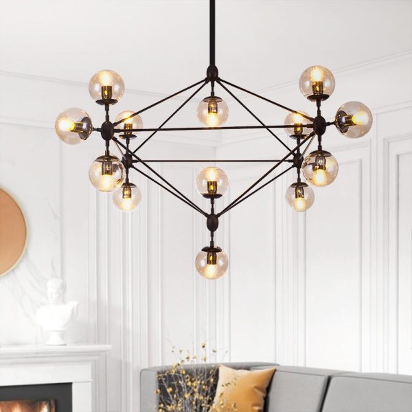 LightFixturesia-Modo Statement Geometric Chandelier-Chandelier-10 Lt-