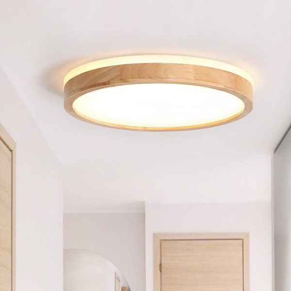 LightFixturesia-Round LED Wood Flush Mount Light-Flush Mount Light-11"-