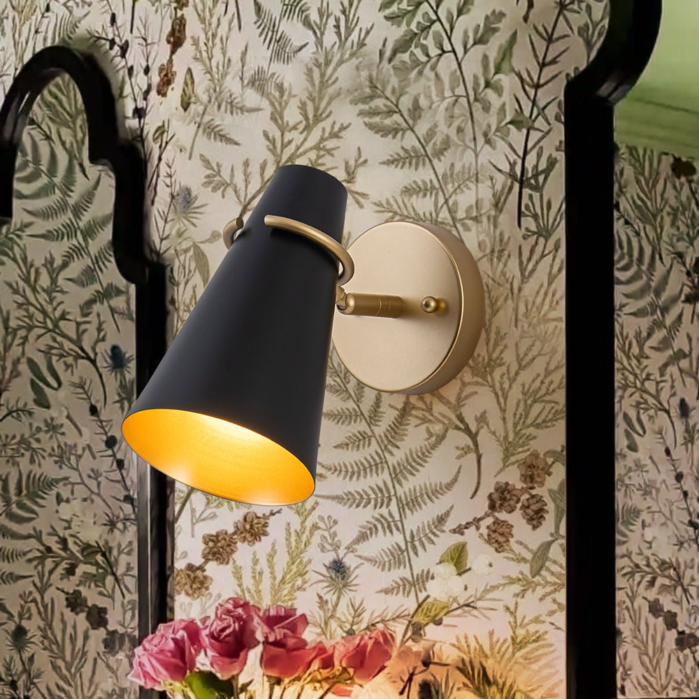 lightfixturesusa-1-light-adjustable-head-metal-cone-vanity-wall-sconce-ceiling-light-black-4895643 LightFixturesUSA - 1 - Light Adjustable Head Metal Cone Vanity Wall Sconce - Ceiling Light - Black -