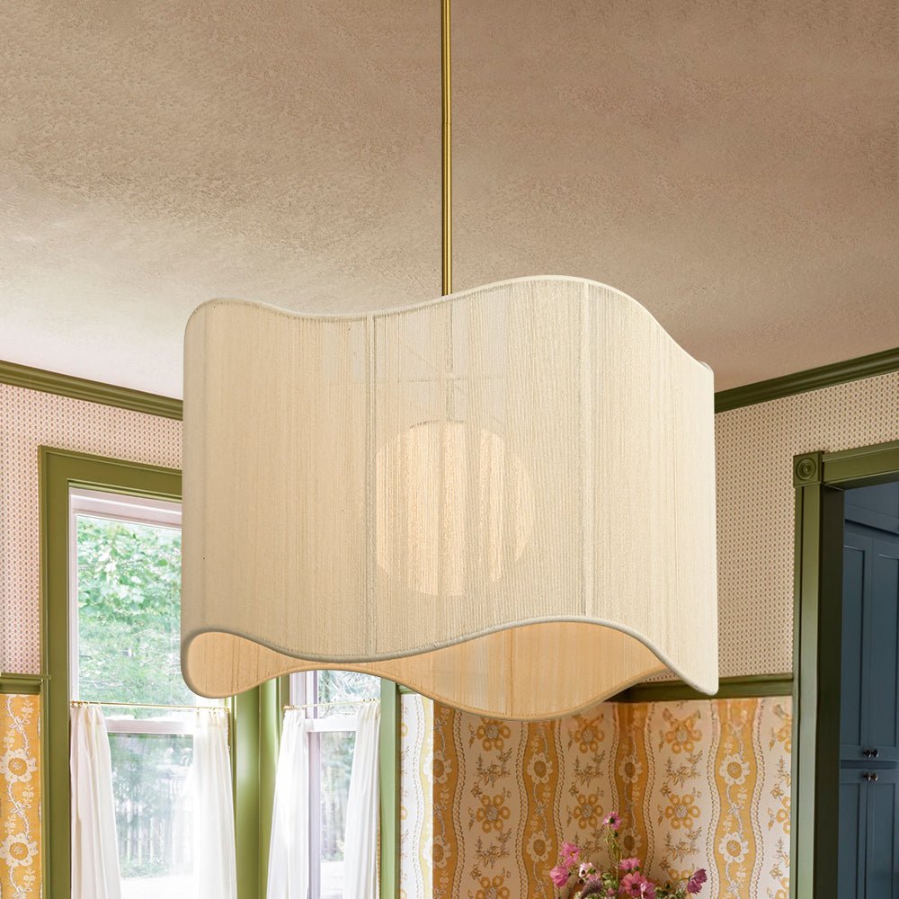 lightfixturesusa-1-light-beige-woven-thread-wavy-drum-cage-chandelier-chandelier-beige-9213828 LightFixturesUSA - 1 - Light Beige Woven Thread Wavy Drum Cage Chandelier - Chandelier - Beige -