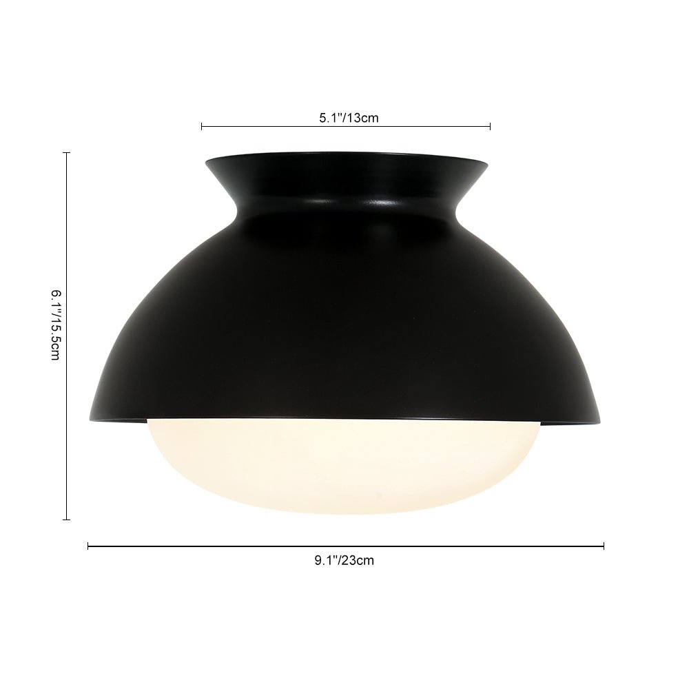 lightfixturesusa-1-light-black-dome-frosted-glass-shade-semi-flush-mount-ceiling-light-black-6495734