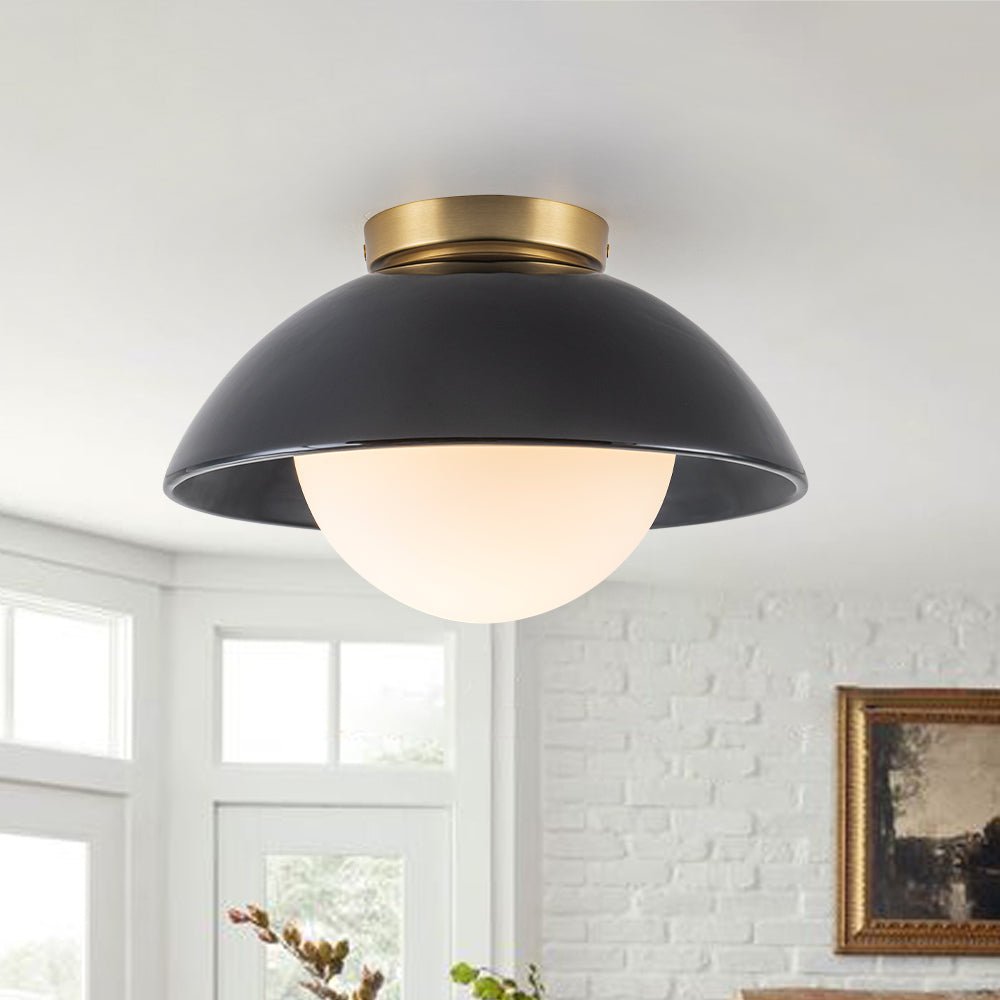 lightfixturesusa-1-light-ceramic-dome-frosted-shade-semi-flush-mount-ceiling-light-black-8297546 LightFixturesUSA - 1 - Light Ceramic Dome Frosted Shade Semi Flush Mount - Ceiling Light - Black -
