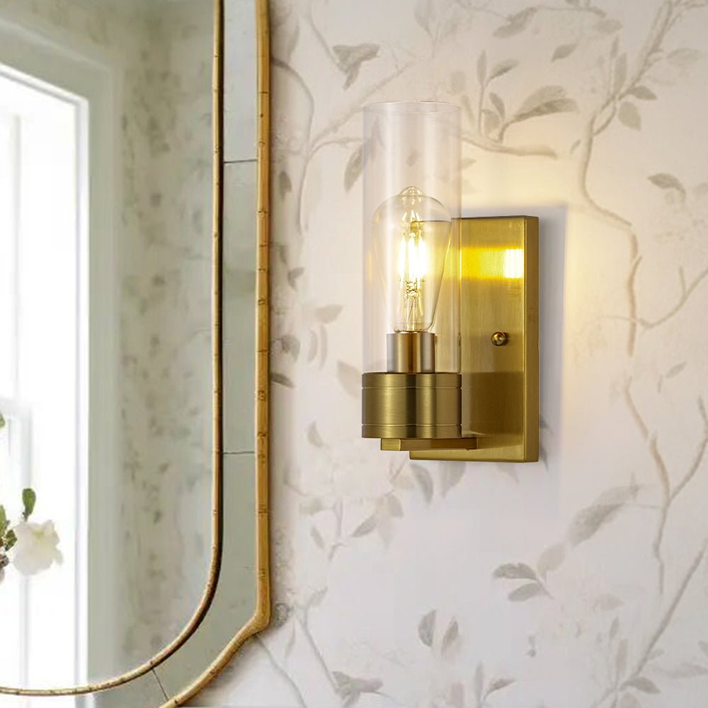 lightfixturesusa-1-light-clear-glass-cylinder-bathroom-vanity-wall-sconce-wall-sconce-1-pack-1759355 LightFixturesUSA - 1 - Light Clear Glass Cylinder Bathroom Vanity Wall Sconce - Wall Sconce - 1 Pack -