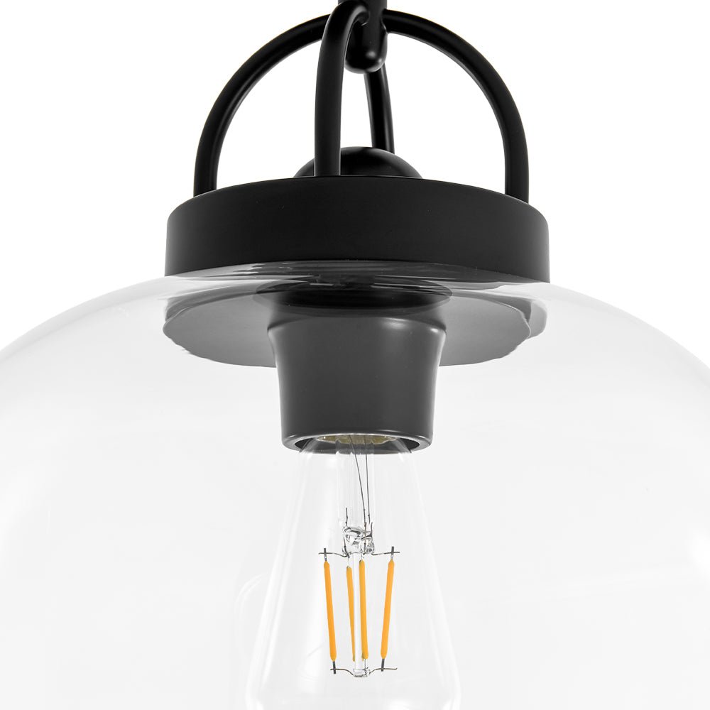 lightfixturesusa-1-light-clear-glass-dome-shade-semi-flush-mount-ceiling-light-black-688241