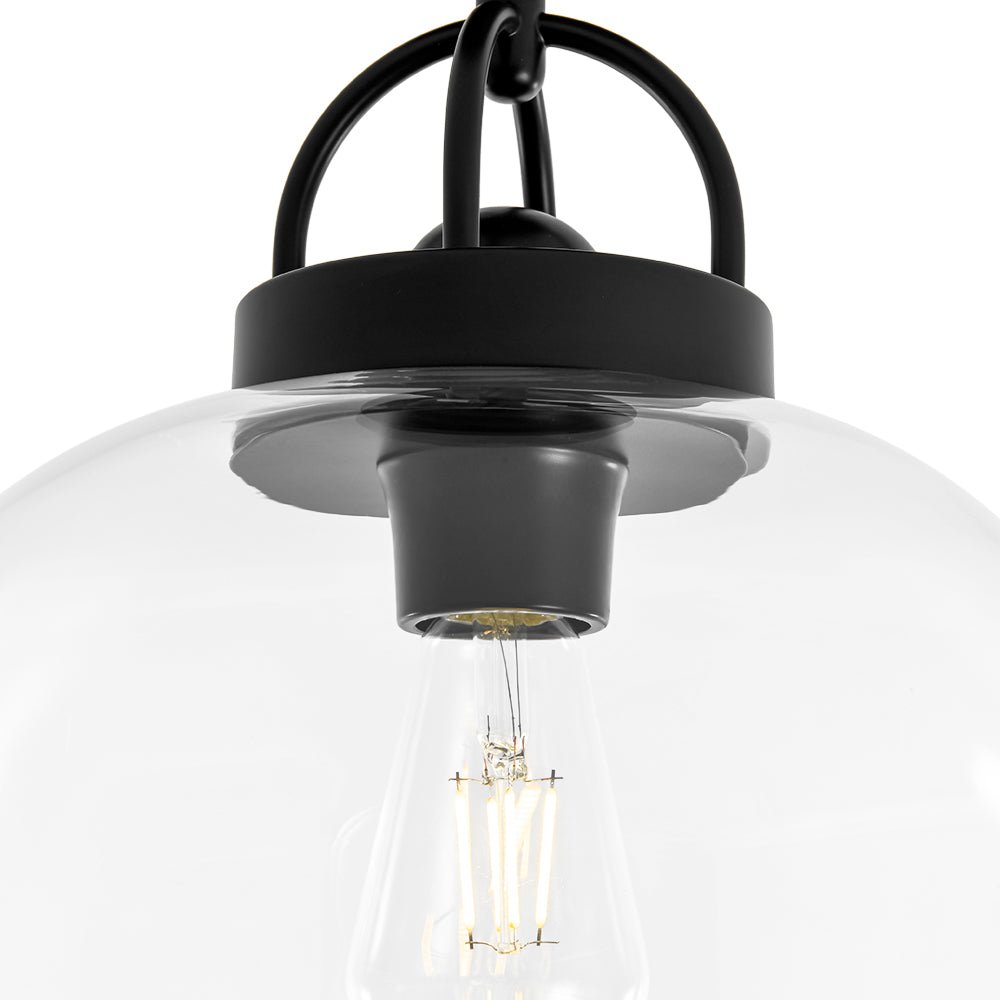 lightfixturesusa-1-light-clear-glass-dome-shade-semi-flush-mount-ceiling-light-black-814755
