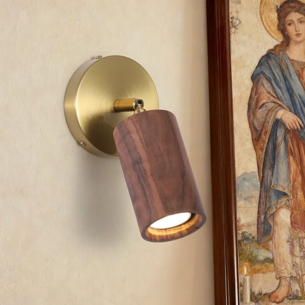 LightFixturesUSA - 1 - Light GU10 Adjustable Wooden Ceiling Spotlight Track Light - Ceiling Light - Ash - 2 Packs - 