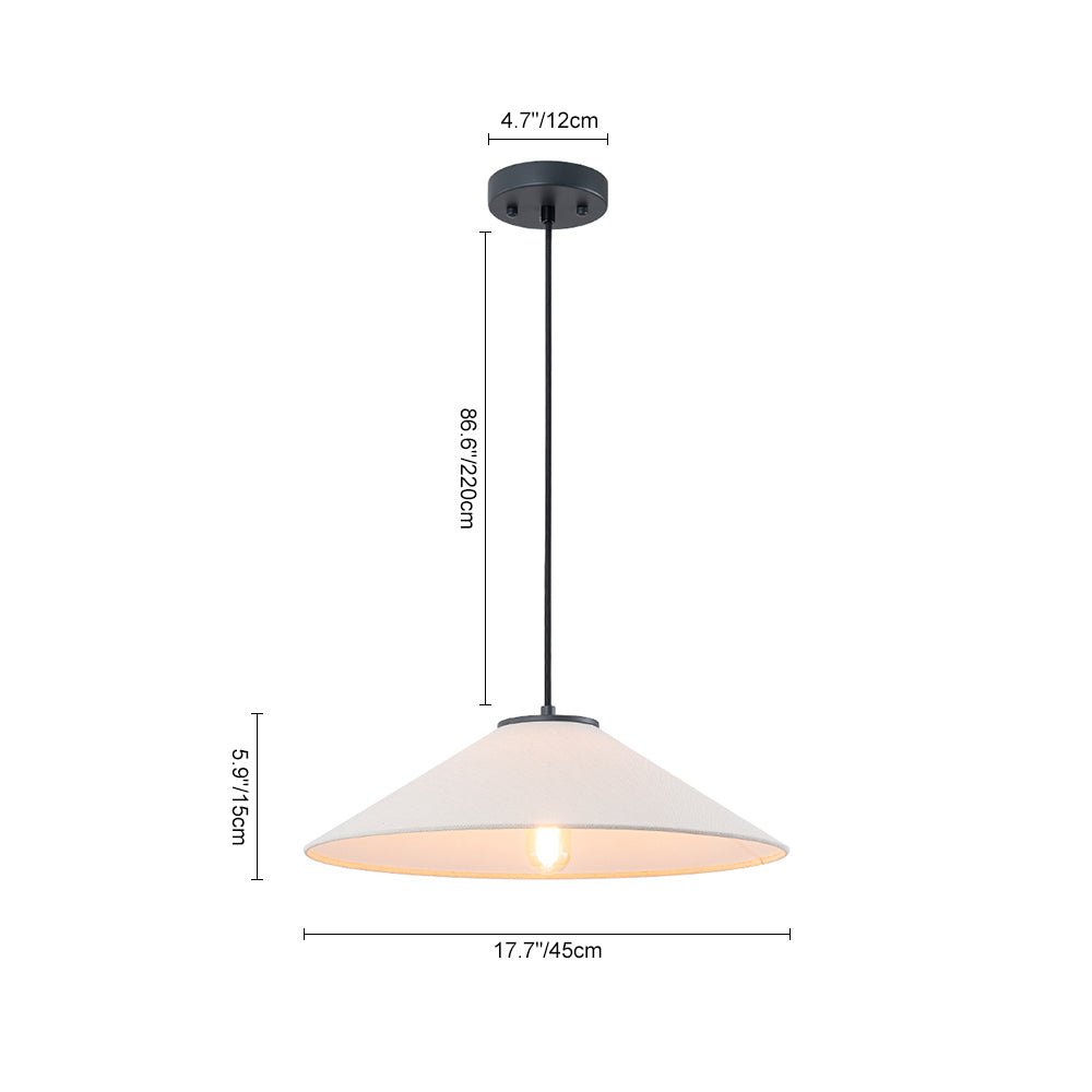 lightfixturesusa-1-light-large-white-linen-shallow-conical-cage-pendant-ceiling-light-17-in-3748499