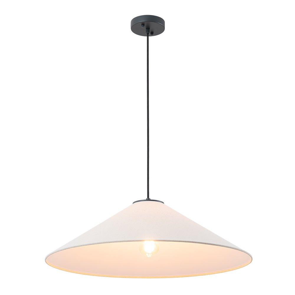 lightfixturesusa-1-light-large-white-linen-shallow-conical-cage-pendant-ceiling-light-17-in-9657742