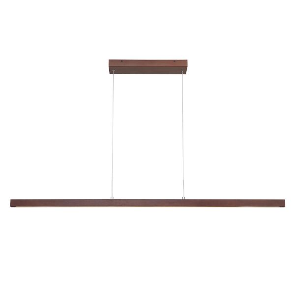 LightFixturesUSA-1-Light Modern Minimalist LED Wood Linear Chandelier-Chandelier-Walnut-