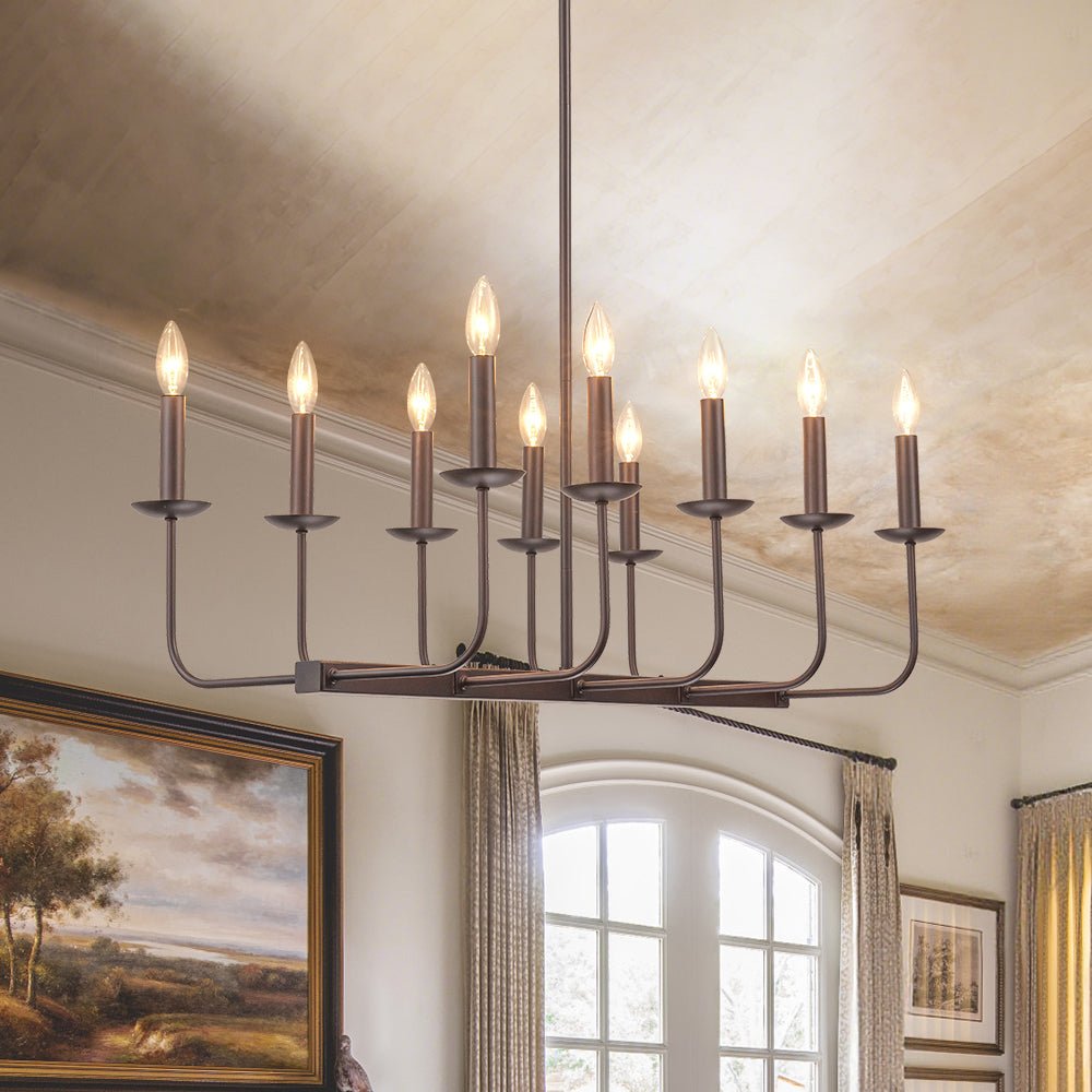lightfixturesusa-10-light-french-vintage-candle-style-linear-island-chandelier-chandelier-oil-rubbed-bronze-8806424 LightFixturesUSA - 10 - Light French Vintage Candle Style Linear Island Chandelier - Chandelier - Oil - Rubbed Bronze -