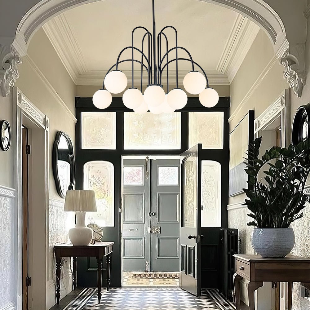 lightfixturesusa-10-light-frosted-glass-globe-bubble-chandelier-chandelier-black-649892 LightFixturesUSA-10-Light Frosted Glass Globe Bubble Chandelier-Chandelier-Black-