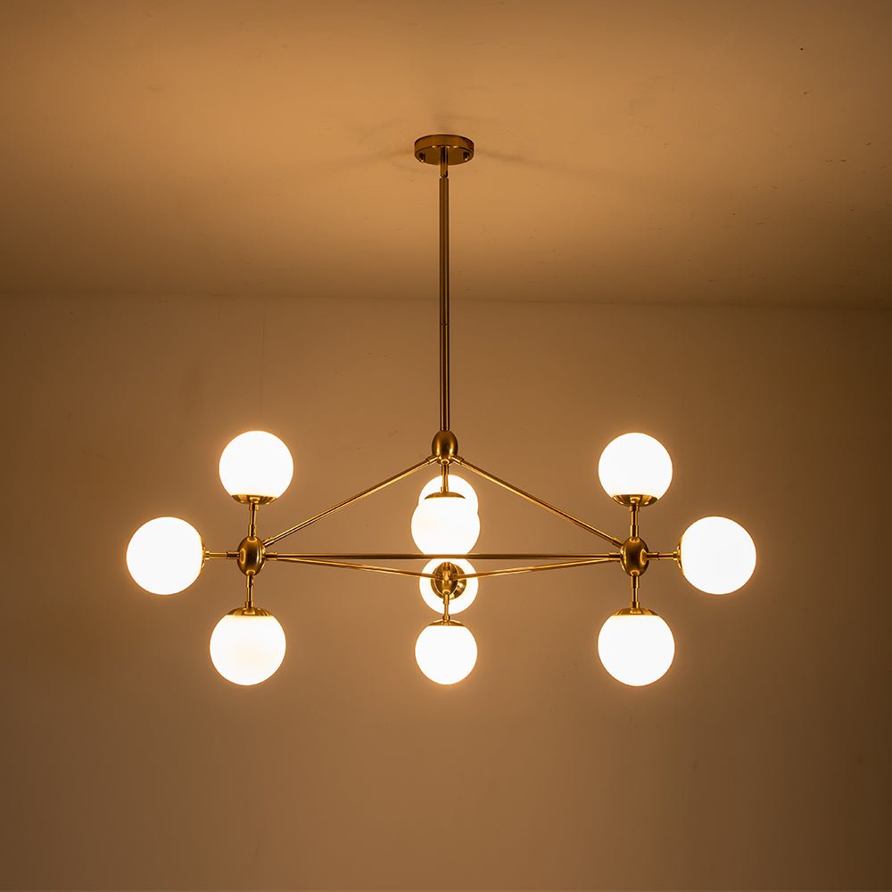 lightfixturesusa-10-light-frosted-glass-globe-geometric-chandelier-chandelier-black-10-lt-175537