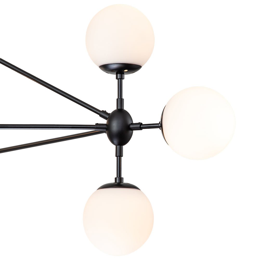 lightfixturesusa-10-light-frosted-glass-globe-geometric-chandelier-chandelier-black-10-lt-327157