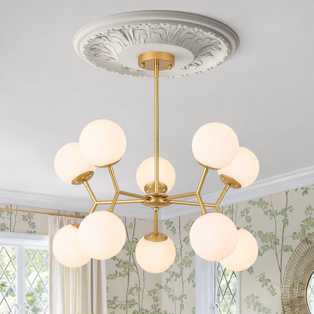 lightfixturesusa-10-light-opal-glass-globe-bubble-sputnik-branch-chandelier-chandelier-brass-6759268 LightFixturesUSA - 10 - Light Opal Glass Globe Bubble Sputnik Branch Chandelier - Chandelier - Brass -