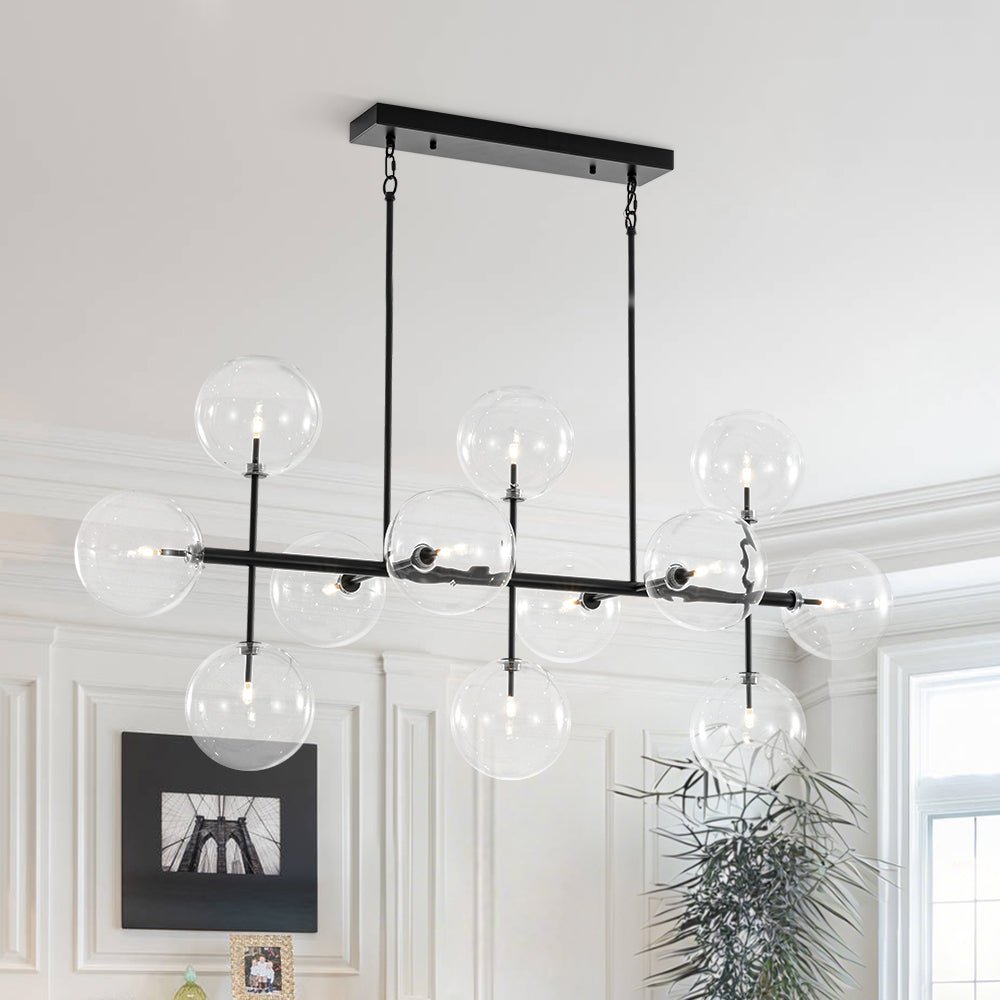 lightfixturesusa-12-light-sputnik-glass-globe-bubble-linear-island-chandelier-chandelier-black-exclusive-offer-5015726 LightFixturesUSA - 12 - Light Sputnik Glass Globe Bubble Linear Island Chandelier - Chandelier - Black (Exclusive Offer) -