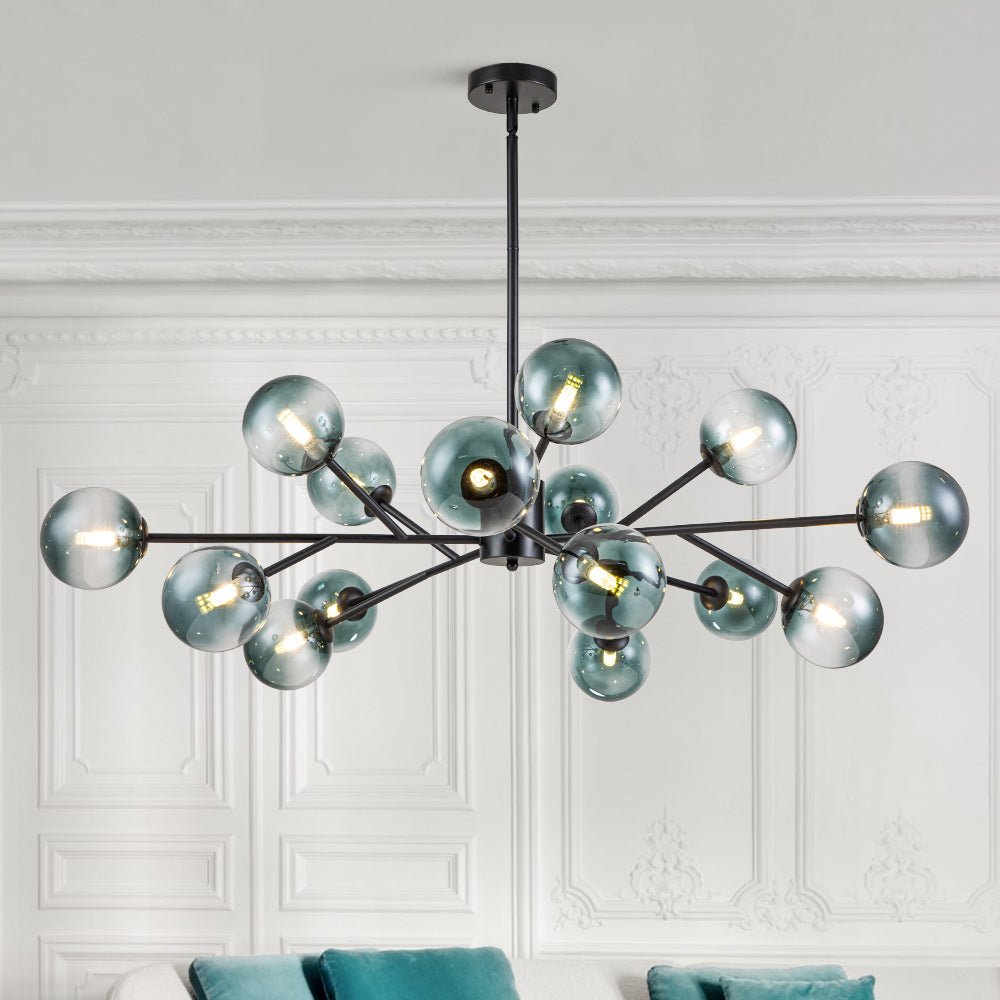 lightfixturesusa-15-light-branch-blue-glass-globe-bubble-chandelier-chandelier-black-15-lt-789918