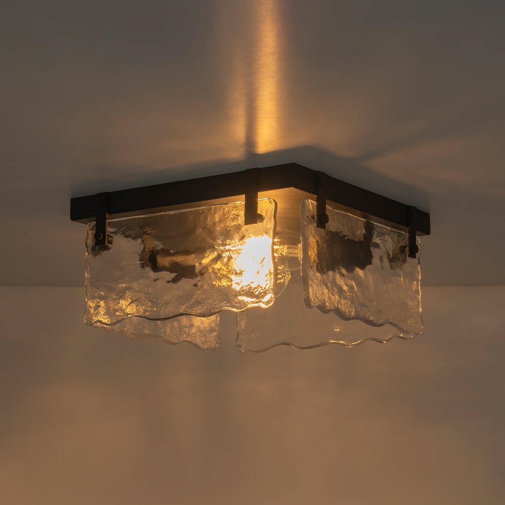 lightfixturesusa-2-light-clear-textured-glass-square-flush-mount-ceiling-light-black-4361468
