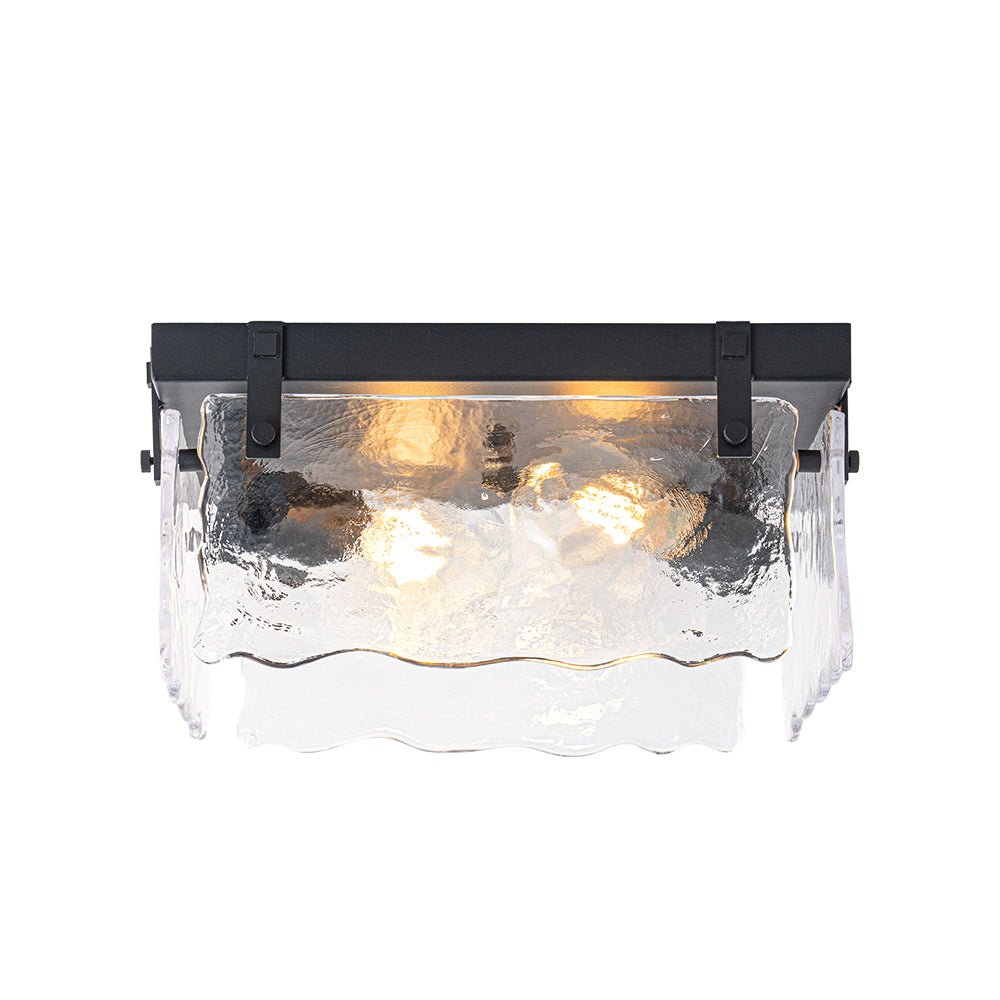 lightfixturesusa-2-light-clear-textured-glass-square-flush-mount-ceiling-light-black-4396375