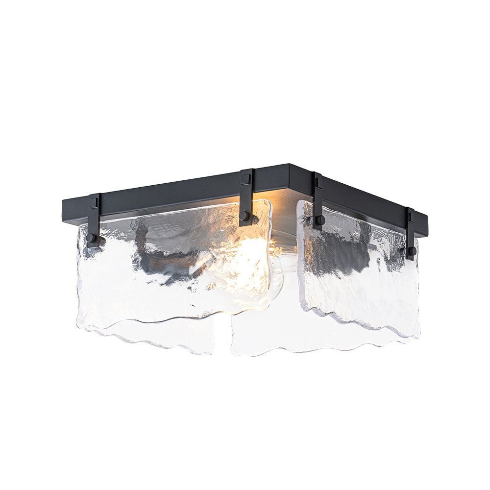 lightfixturesusa-2-light-clear-textured-glass-square-flush-mount-ceiling-light-black-5452978