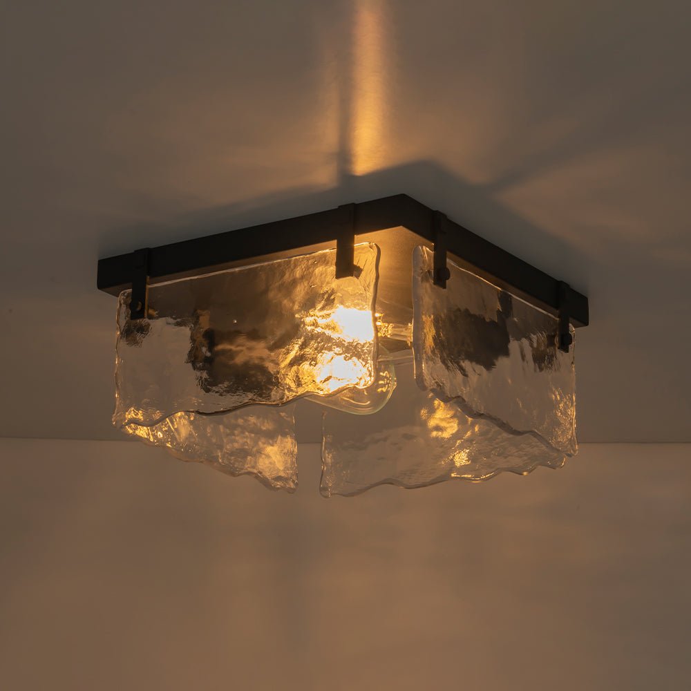 lightfixturesusa-2-light-clear-textured-glass-square-flush-mount-ceiling-light-black-5961308