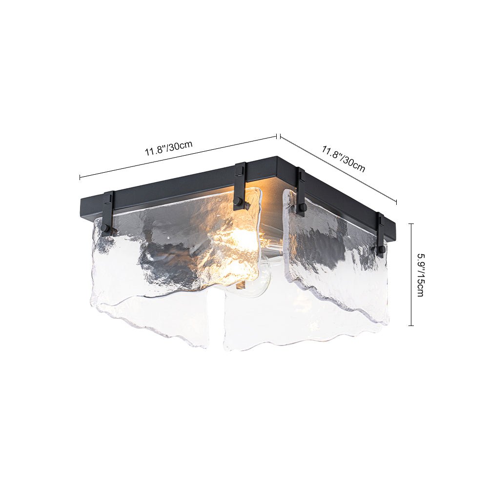 lightfixturesusa-2-light-clear-textured-glass-square-flush-mount-ceiling-light-black-6291852
