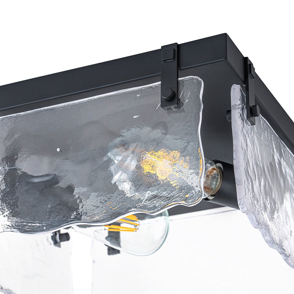 lightfixturesusa-2-light-clear-textured-glass-square-flush-mount-ceiling-light-black-8067715