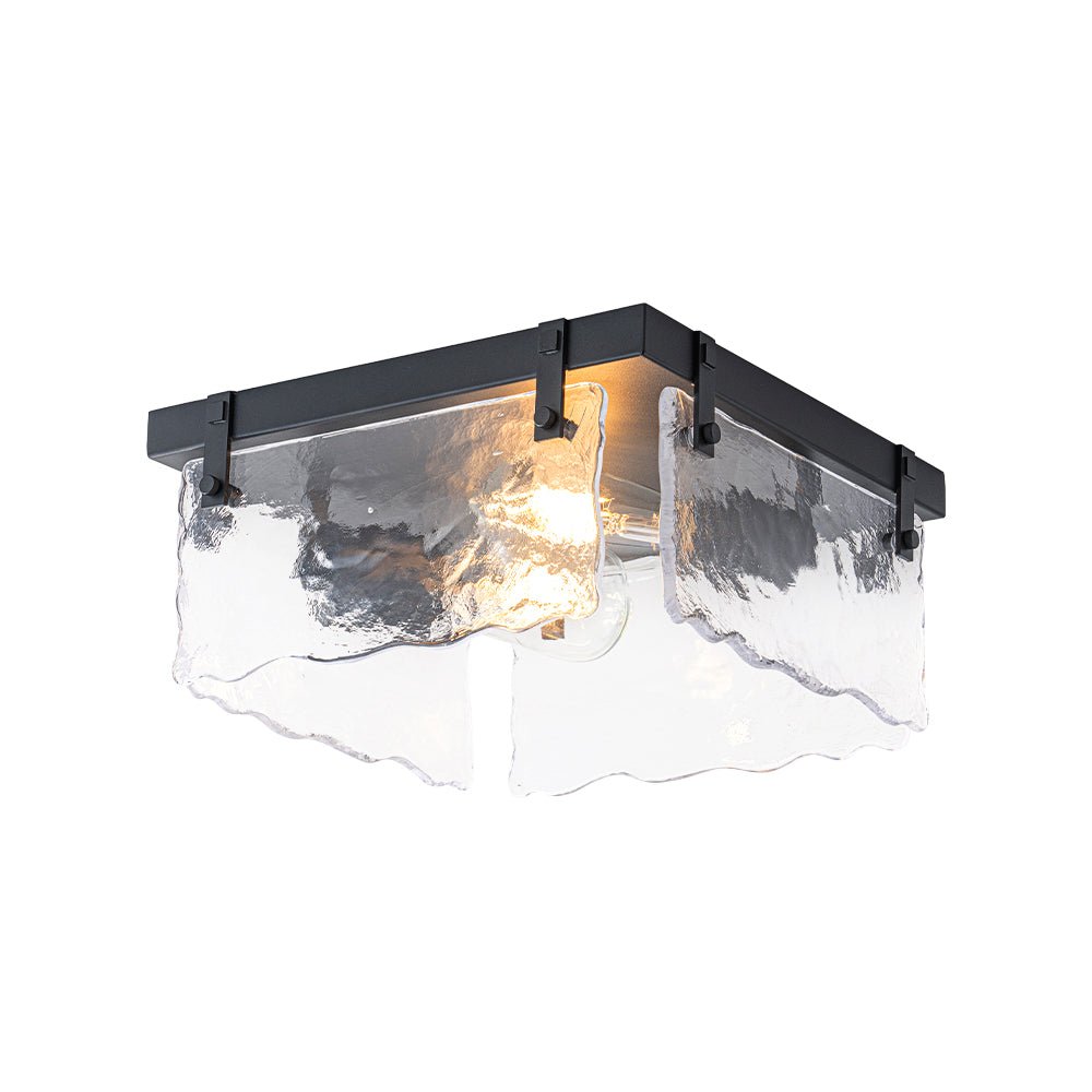 lightfixturesusa-2-light-clear-textured-glass-square-flush-mount-ceiling-light-black-8416395