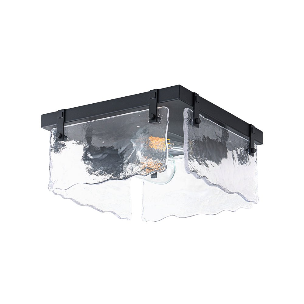 lightfixturesusa-2-light-clear-textured-glass-square-flush-mount-ceiling-light-black-9537434