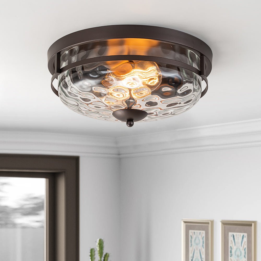 lightfixturesusa-2-light-water-glass-round-flush-mount-ceiling-light-ceiling-light-oil-rubbed-bronze-547983 LightFixturesUSA - 2 - Light Water Glass Round Flush Mount Ceiling Light - Ceiling Light - Oil Rubbed Bronze -