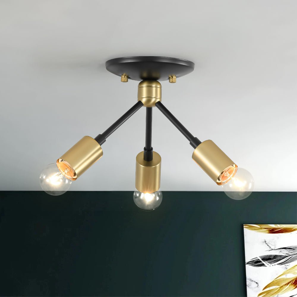 lightfixturesusa-3-light-black-brass-sputnik-semi-flush-mount-ceiling-light-3-lt-742569 LightFixturesUSA - 3 - Light Black Brass Sputnik Semi Flush Mount - Ceiling Light - 3 - Lt -