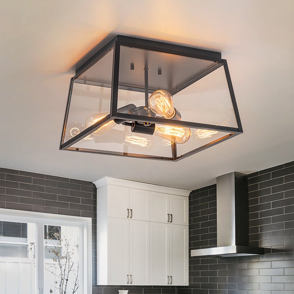 lightfixturesusa-3-light-black-square-box-clear-glass-cage-ceiling-light-ceiling-light-black-712677 LightFixturesUSA - 3 - Light Black Square Box Clear Glass Cage Ceiling Light - Ceiling Light - Black -