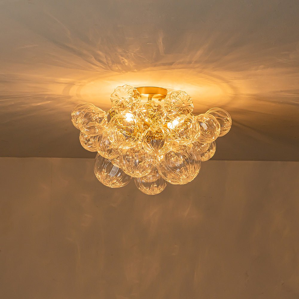 lightfixturesusa-3-light-brass-sculpture-glass-globe-bubble-semi-flush-chandelier-chandelier-brass-3-lt-pre-order-130099