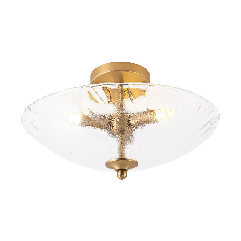 lightfixturesusa-3-light-brass-textured-glass-bowl-round-semi-flush-mount-ceiling-light-clear-glass-3257343