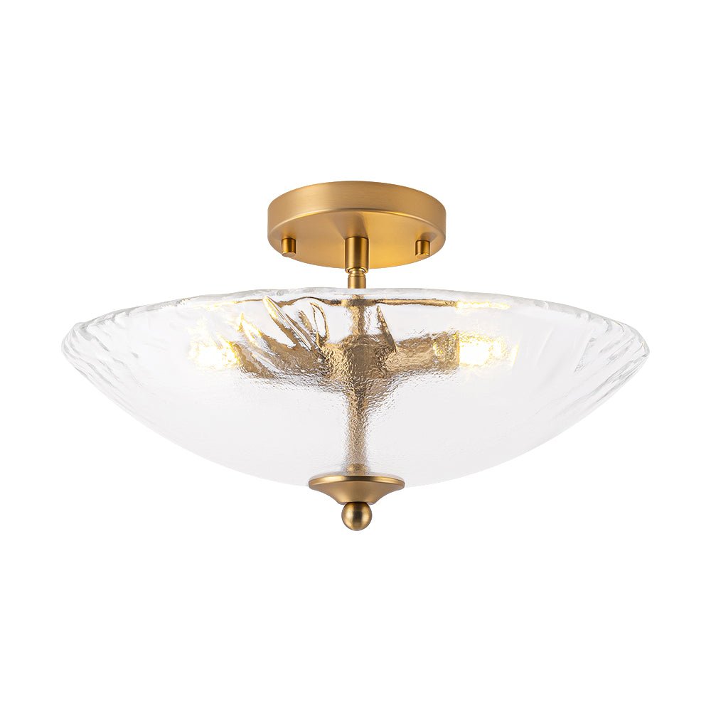lightfixturesusa-3-light-brass-textured-glass-bowl-round-semi-flush-mount-ceiling-light-clear-glass-3687424